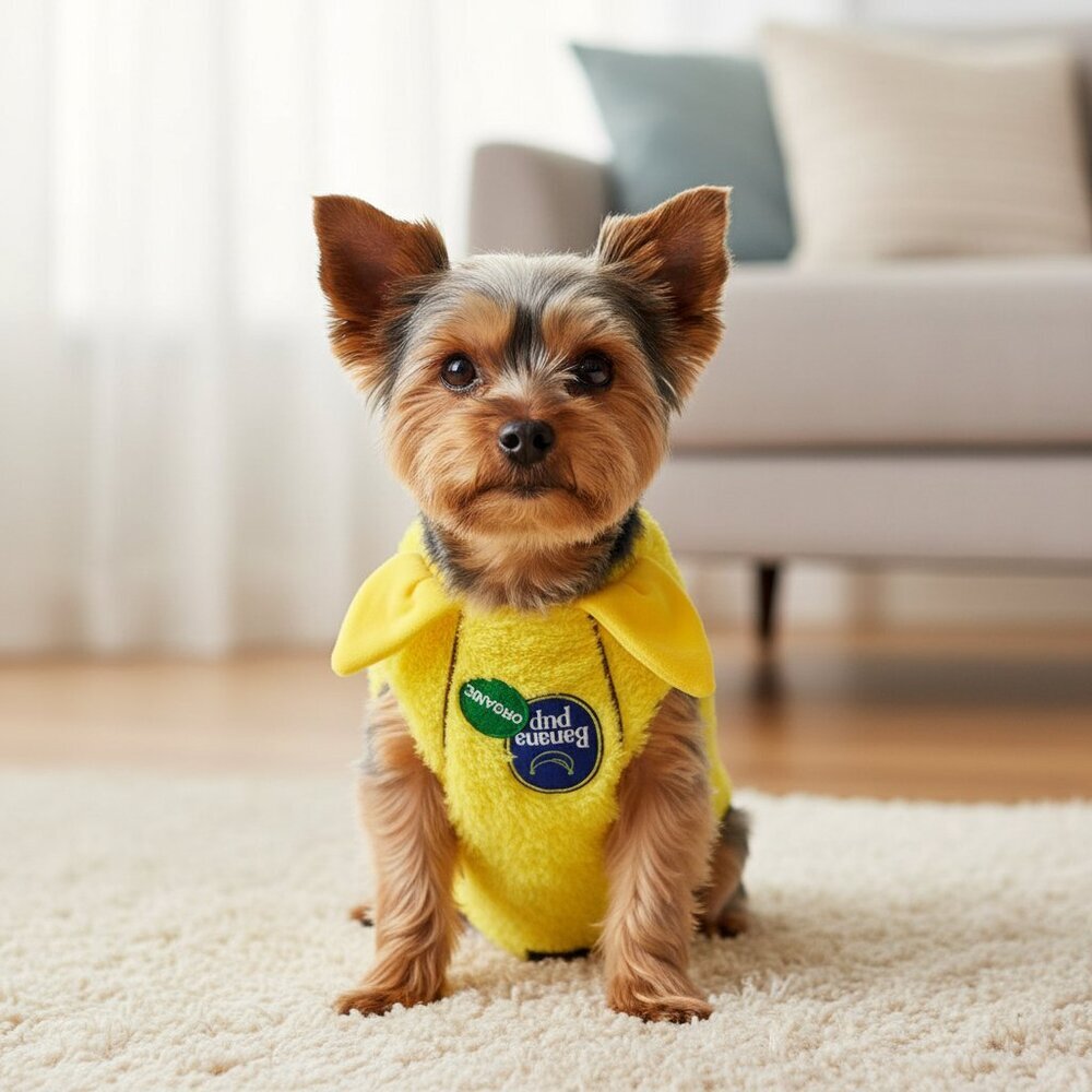 Pup Crew Banana Dog Costume โ Yellow โ Size Small